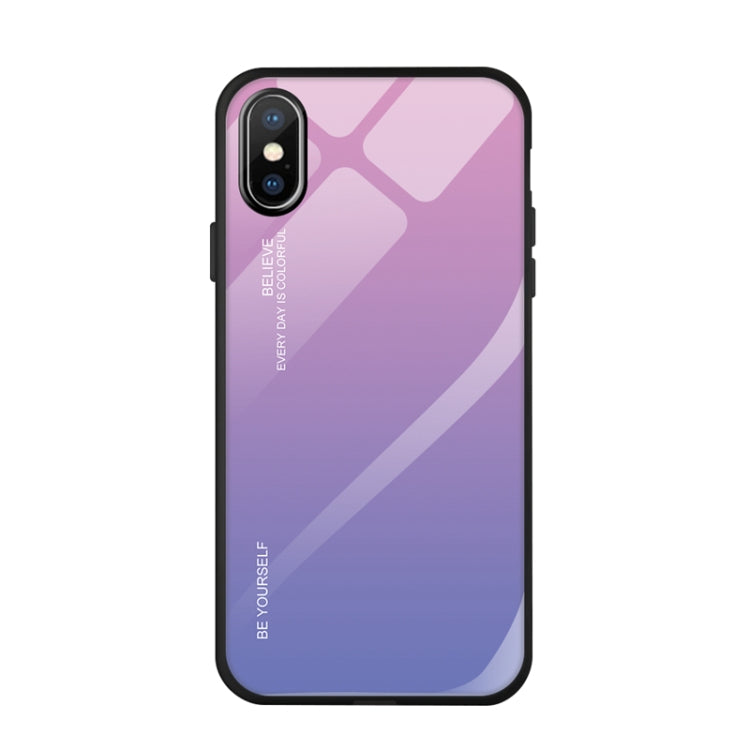 Gradient Color Glass Case, For iPhone XS / X, For Huawei Honor 9X, For Galaxy A8s, For Galaxy A10, For Galaxy A30, For Galaxy A50, For Galaxy A60, For Galaxy A70, For Galaxy M10, For Galaxy M30, For Galaxy Note 9, For Galaxy S9, For Galaxy S10