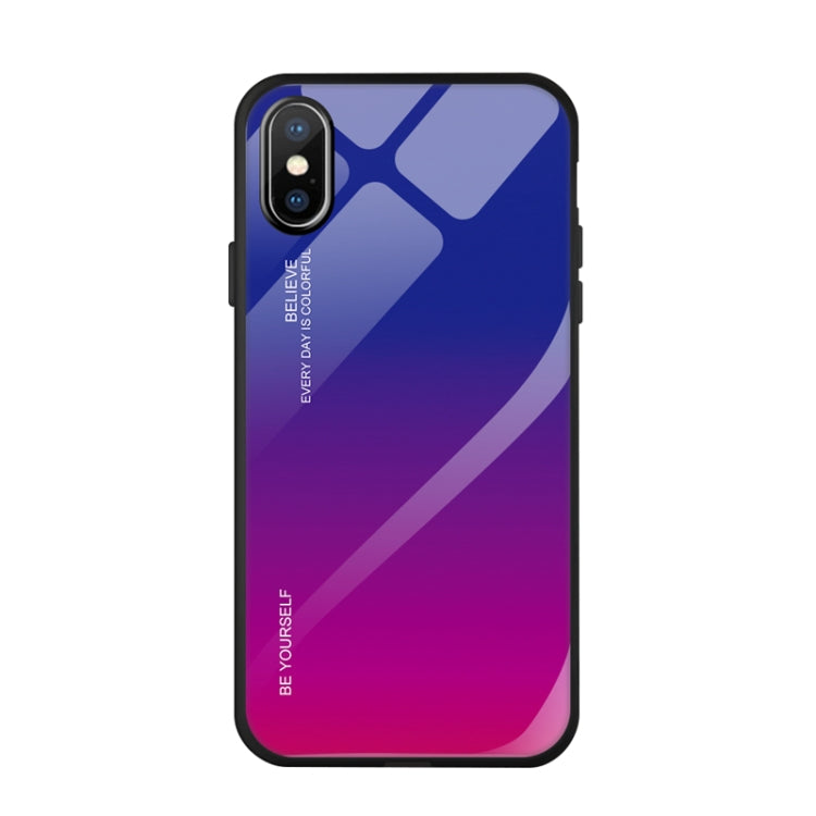 Gradient Color Glass Case, For iPhone XS / X, For Huawei Honor 9X, For Galaxy A8s, For Galaxy A10, For Galaxy A30, For Galaxy A50, For Galaxy A60, For Galaxy A70, For Galaxy M10, For Galaxy M30, For Galaxy Note 9, For Galaxy S9, For Galaxy S10