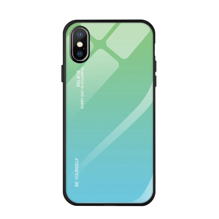 Gradient Color Glass Case, For iPhone XS / X, For Huawei Honor 9X, For Galaxy A8s, For Galaxy A10, For Galaxy A30, For Galaxy A50, For Galaxy A60, For Galaxy A70, For Galaxy M10, For Galaxy M30, For Galaxy Note 9, For Galaxy S9, For Galaxy S10