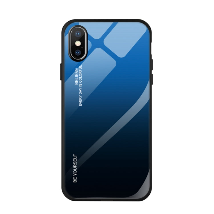 Gradient Color Glass Case, For iPhone XS / X, For Huawei Honor 9X, For Galaxy A8s, For Galaxy A10, For Galaxy A30, For Galaxy A50, For Galaxy A60, For Galaxy A70, For Galaxy M10, For Galaxy M30, For Galaxy Note 9, For Galaxy S9, For Galaxy S10