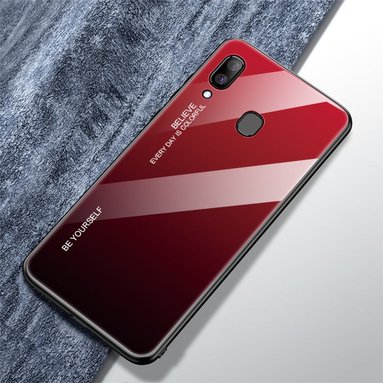Gradient Color Glass Case, For iPhone XS / X, For Huawei Honor 9X, For Galaxy A8s, For Galaxy A10, For Galaxy A30, For Galaxy A50, For Galaxy A60, For Galaxy A70, For Galaxy M10, For Galaxy M30, For Galaxy Note 9, For Galaxy S9, For Galaxy S10