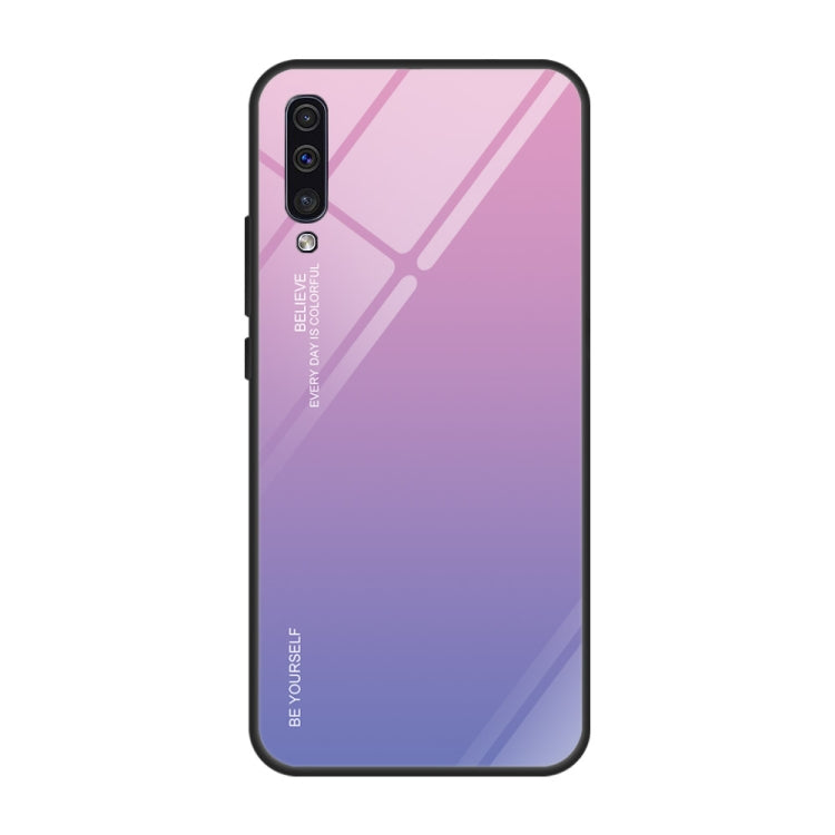 Gradient Color Glass Case, For iPhone XS / X, For Huawei Honor 9X, For Galaxy A8s, For Galaxy A10, For Galaxy A30, For Galaxy A50, For Galaxy A60, For Galaxy A70, For Galaxy M10, For Galaxy M30, For Galaxy Note 9, For Galaxy S9, For Galaxy S10