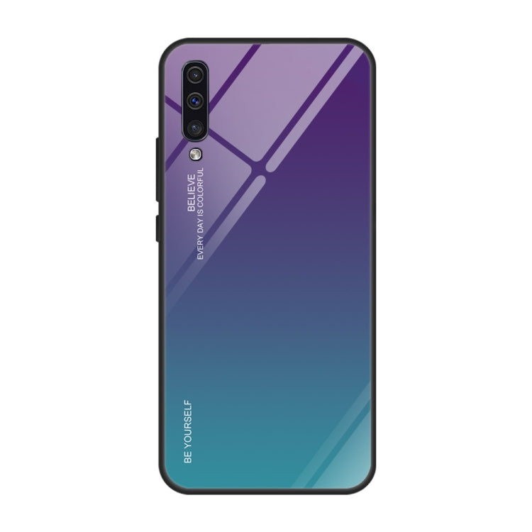 Gradient Color Glass Case, For iPhone XS / X, For Huawei Honor 9X, For Galaxy A8s, For Galaxy A10, For Galaxy A30, For Galaxy A50, For Galaxy A60, For Galaxy A70, For Galaxy M10, For Galaxy M30, For Galaxy Note 9, For Galaxy S9, For Galaxy S10