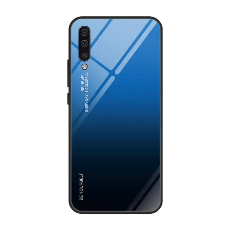 Gradient Color Glass Case, For iPhone XS / X, For Huawei Honor 9X, For Galaxy A8s, For Galaxy A10, For Galaxy A30, For Galaxy A50, For Galaxy A60, For Galaxy A70, For Galaxy M10, For Galaxy M30, For Galaxy Note 9, For Galaxy S9, For Galaxy S10