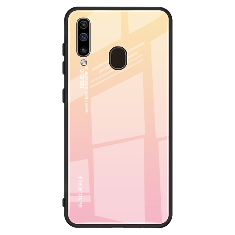 Gradient Color Glass Case, For iPhone XS / X, For Huawei Honor 9X, For Galaxy A8s, For Galaxy A10, For Galaxy A30, For Galaxy A50, For Galaxy A60, For Galaxy A70, For Galaxy M10, For Galaxy M30, For Galaxy Note 9, For Galaxy S9, For Galaxy S10