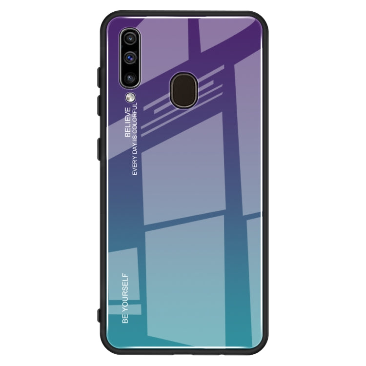 Gradient Color Glass Case, For iPhone XS / X, For Huawei Honor 9X, For Galaxy A8s, For Galaxy A10, For Galaxy A30, For Galaxy A50, For Galaxy A60, For Galaxy A70, For Galaxy M10, For Galaxy M30, For Galaxy Note 9, For Galaxy S9, For Galaxy S10