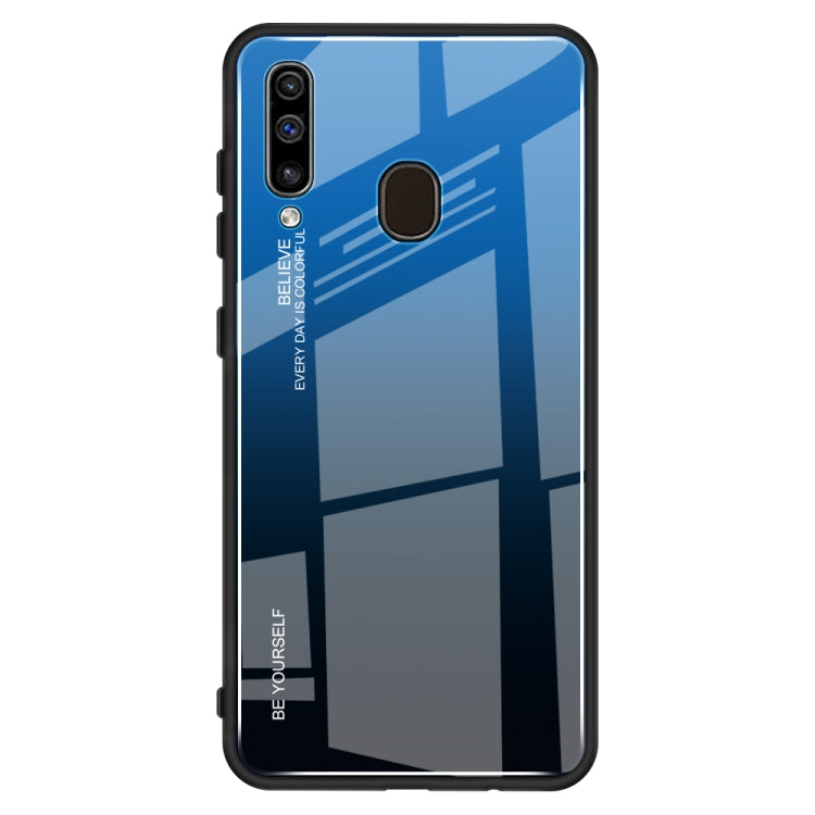 Gradient Color Glass Case, For iPhone XS / X, For Huawei Honor 9X, For Galaxy A8s, For Galaxy A10, For Galaxy A30, For Galaxy A50, For Galaxy A60, For Galaxy A70, For Galaxy M10, For Galaxy M30, For Galaxy Note 9, For Galaxy S9, For Galaxy S10