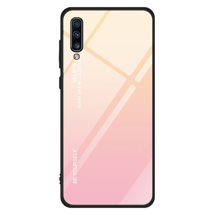 Gradient Color Glass Case, For iPhone XS / X, For Huawei Honor 9X, For Galaxy A8s, For Galaxy A10, For Galaxy A30, For Galaxy A50, For Galaxy A60, For Galaxy A70, For Galaxy M10, For Galaxy M30, For Galaxy Note 9, For Galaxy S9, For Galaxy S10