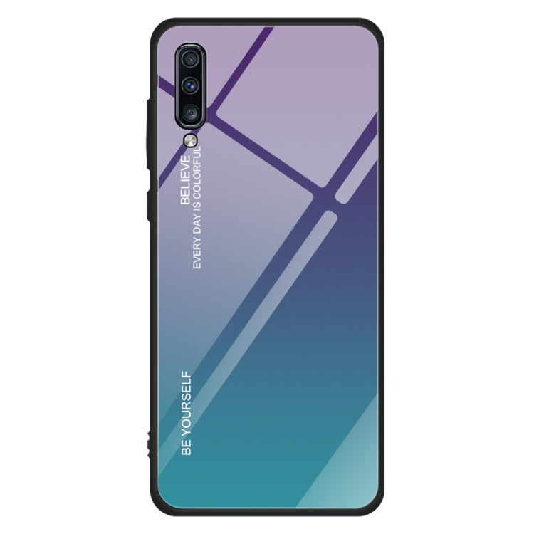 Gradient Color Glass Case, For iPhone XS / X, For Huawei Honor 9X, For Galaxy A8s, For Galaxy A10, For Galaxy A30, For Galaxy A50, For Galaxy A60, For Galaxy A70, For Galaxy M10, For Galaxy M30, For Galaxy Note 9, For Galaxy S9, For Galaxy S10