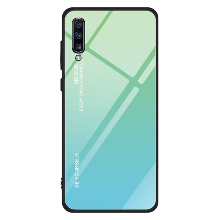 Gradient Color Glass Case, For iPhone XS / X, For Huawei Honor 9X, For Galaxy A8s, For Galaxy A10, For Galaxy A30, For Galaxy A50, For Galaxy A60, For Galaxy A70, For Galaxy M10, For Galaxy M30, For Galaxy Note 9, For Galaxy S9, For Galaxy S10