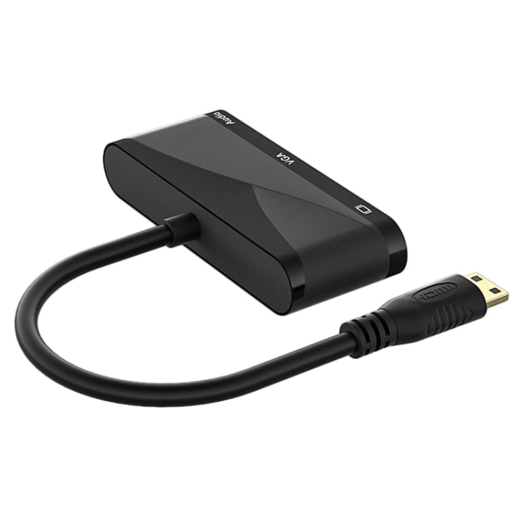 h114 3 in 1 Mini HDMI to HDMI + VGA + 3.5 Audio Converter Cable