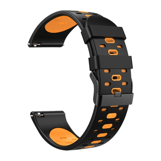 22mm Three Rows Holes Two-color Silicone Strap Watchband