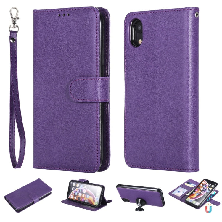 Solid Color Horizontal Flip Protective Case with Holder & Card Slots & Wallet & Photo Frame & Lanyard, For iPhone 6 / 7 / 8, For iPhone 6 Plus / 7 Plus / 8 Plus, For iPhone 11, For iPhone 11 Pro, For iPhone 11 Pro Max, For iPhone XR, For iPhone XS Max�...