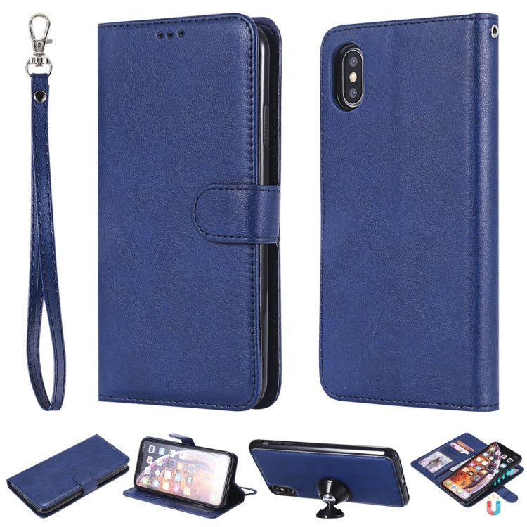 Solid Color Horizontal Flip Protective Case with Holder & Card Slots & Wallet & Photo Frame & Lanyard, For iPhone 6 / 7 / 8, For iPhone 6 Plus / 7 Plus / 8 Plus, For iPhone 11, For iPhone 11 Pro, For iPhone 11 Pro Max, For iPhone XR, For iPhone XS Max�...