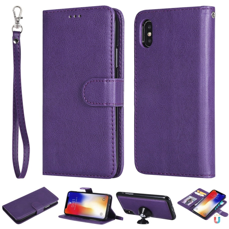 Solid Color Horizontal Flip Protective Case with Holder & Card Slots & Wallet & Photo Frame & Lanyard, For iPhone 6 / 7 / 8, For iPhone 6 Plus / 7 Plus / 8 Plus, For iPhone 11, For iPhone 11 Pro, For iPhone 11 Pro Max, For iPhone XR, For iPhone XS Max�...