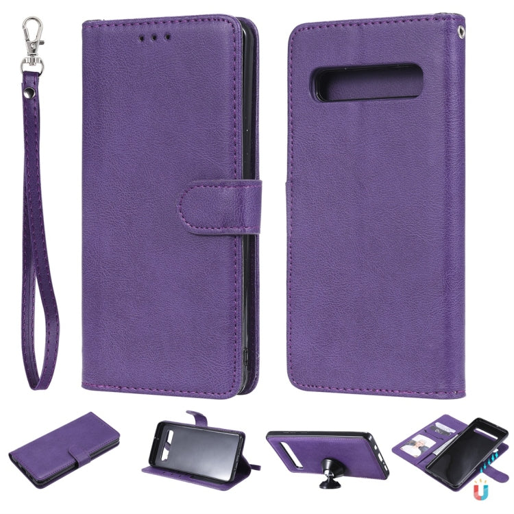 Solid Color Horizontal Flip Protective Case with Holder & Card Slots & Wallet & Photo Frame & Lanyard, For Galaxy Note 10+, For Galaxy Note 10, For Galaxy S8, For Galaxy S8+, For Galaxy S9, For Galaxy S9+, For Galaxy S10 5G, For Galaxy S10+������������...