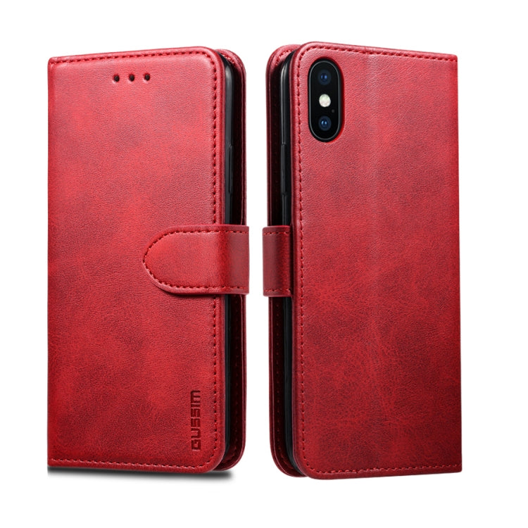 GUSSIM Magnetic Horizontal Flip Leather Case with Holder & Card Slots & & Wallet, For iPhone 6, For iPhone 6 Plus, For iPhone 8 Plus / 7 Plus, For iPhone 8  / 7, For iPhone XS Max, For iPhone X / XS, For iPhone XR, For iPhone 11, For iPhone 11 Pro�����...