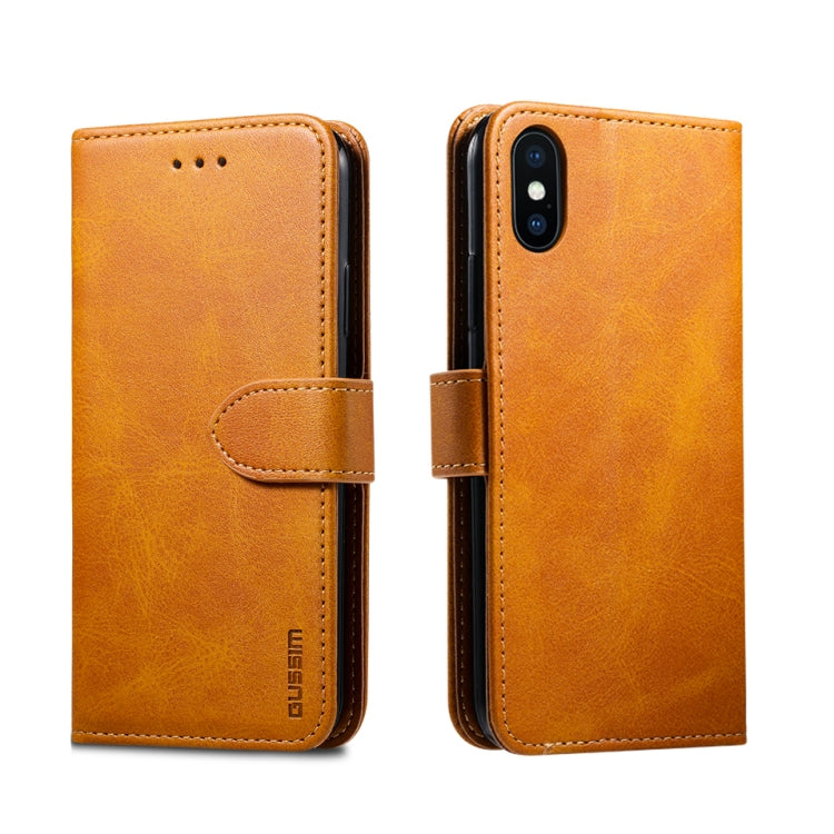 GUSSIM Magnetic Horizontal Flip Leather Case with Holder & Card Slots & & Wallet, For iPhone 6, For iPhone 6 Plus, For iPhone 8 Plus / 7 Plus, For iPhone 8  / 7, For iPhone XS Max, For iPhone X / XS, For iPhone XR, For iPhone 11, For iPhone 11 Pro�����...