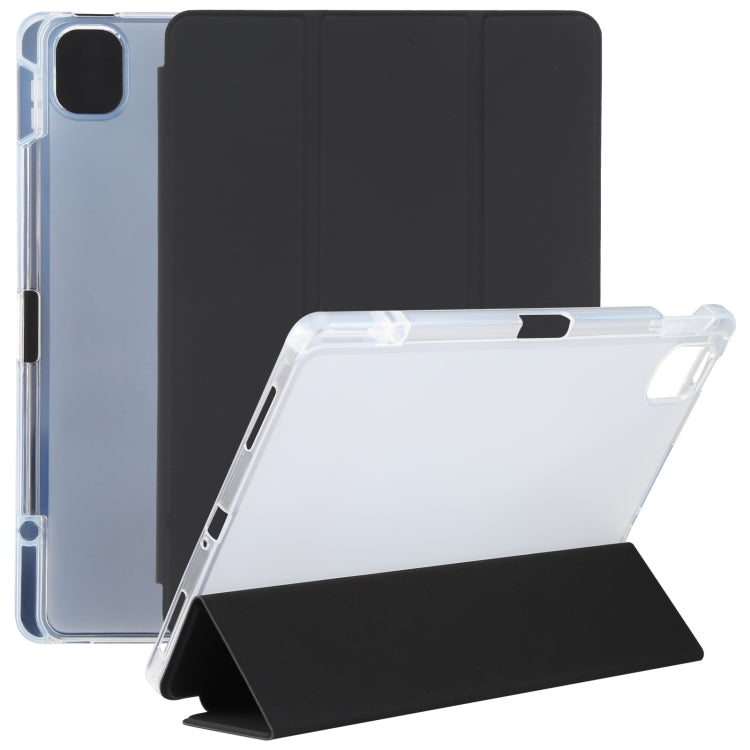 Pen Slot Transparent Back Cover Leather Tablet Case