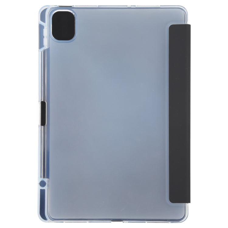 Pen Slot Transparent Back Cover Leather Tablet Case