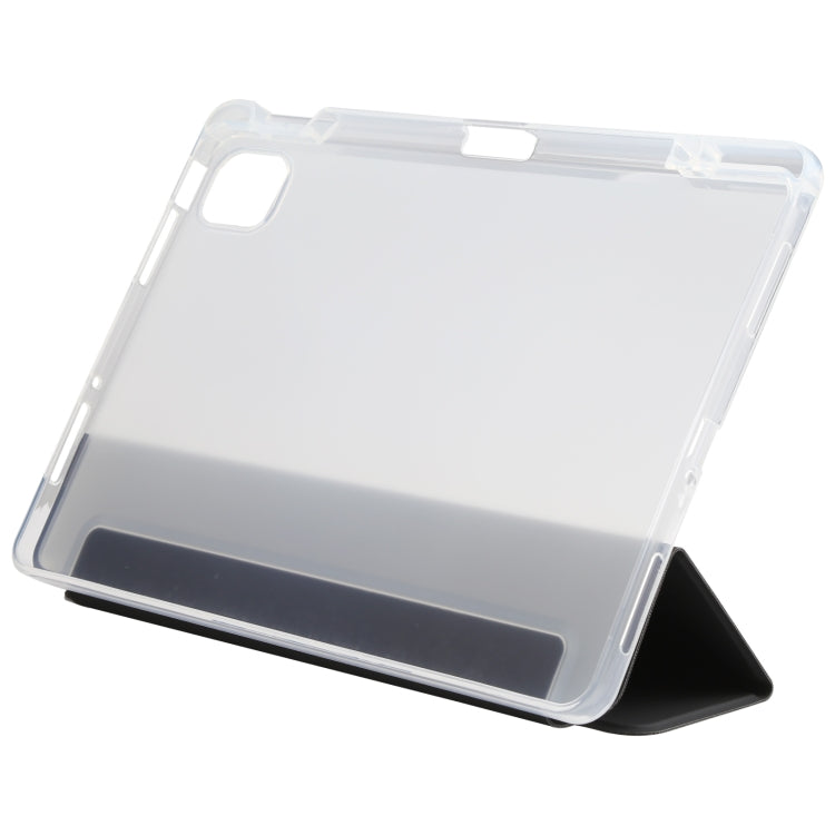 Pen Slot Transparent Back Cover Leather Tablet Case