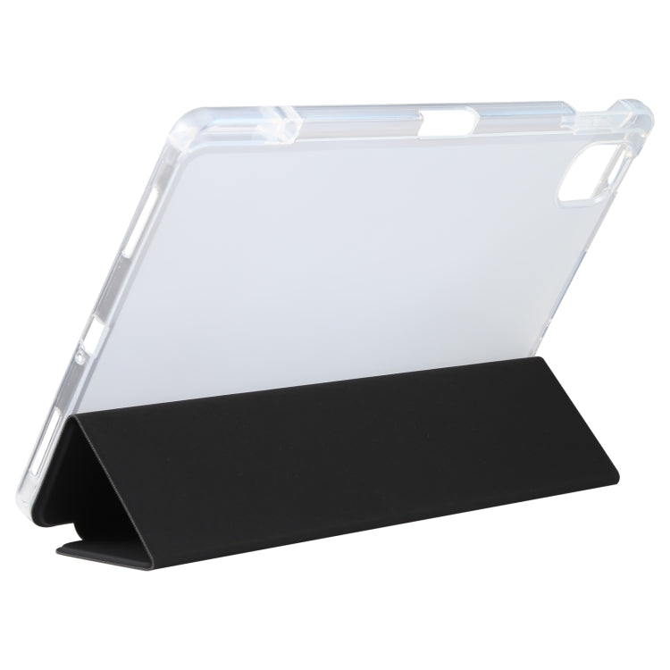 Pen Slot Transparent Back Cover Leather Tablet Case