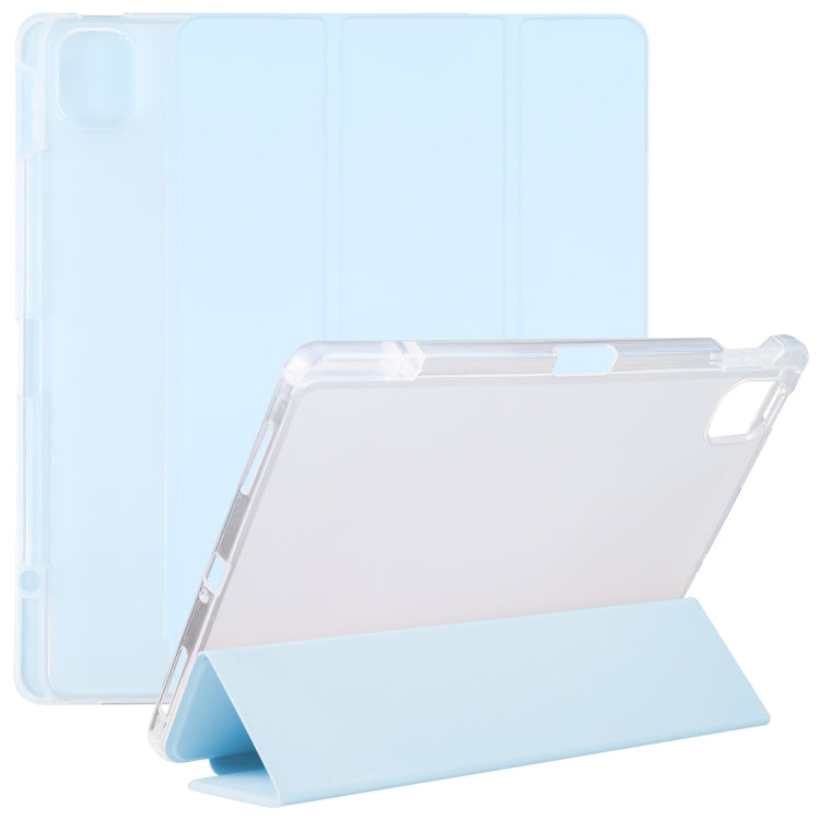 Pen Slot Transparent Back Cover Leather Tablet Case