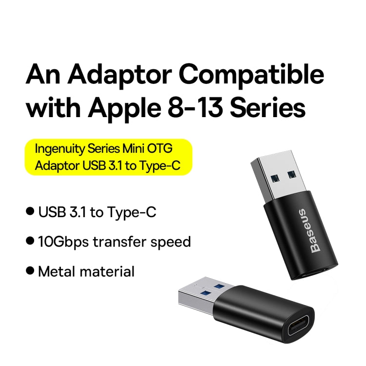 Baseus ZJJQ000101 Ingenuity Series USB 3.1 Male to USB-C / Type-C Female Mini OTG Adapter, USB 3.1 Male to USB-C / Type-C Female