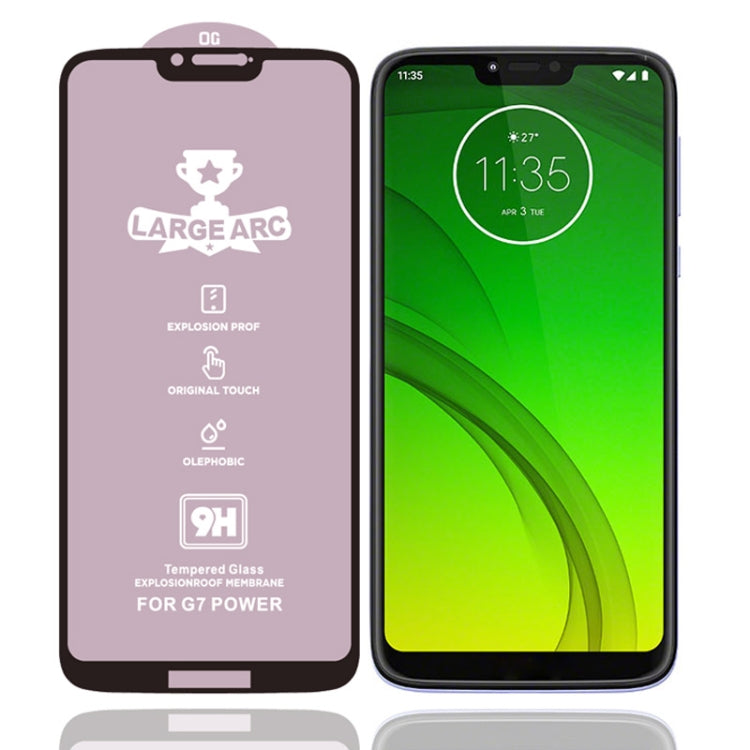 9H HD Large Arc High Alumina Full Screen Tempered Glass Film, For Motorola Moto G7 Power(1 PC)