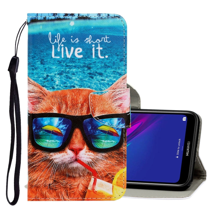 3D Colored Drawing Horizontal Flip PU Leather Case with Holder & Card Slots & Wallet, For Xiaomi Redmi Note 8T, For Huawei Y5 2018, For Huawei Y5 2019, For Huawei Y6 2019, For Huawei Y7 2019, For Huawei Enjoy 7S