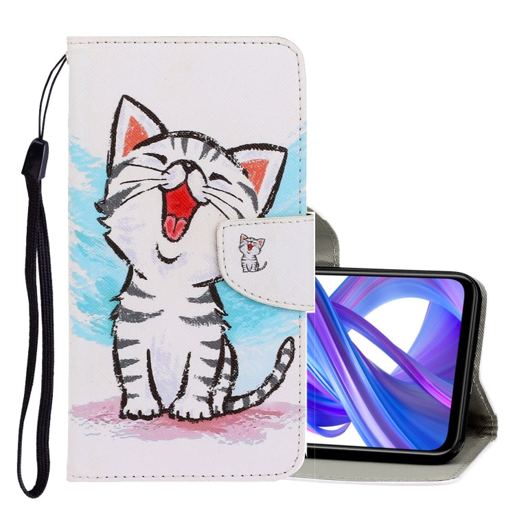 3D Colored Drawing Horizontal Flip PU Leather Case with Holder & Card Slots & Wallet, For Huawei Honor 9X