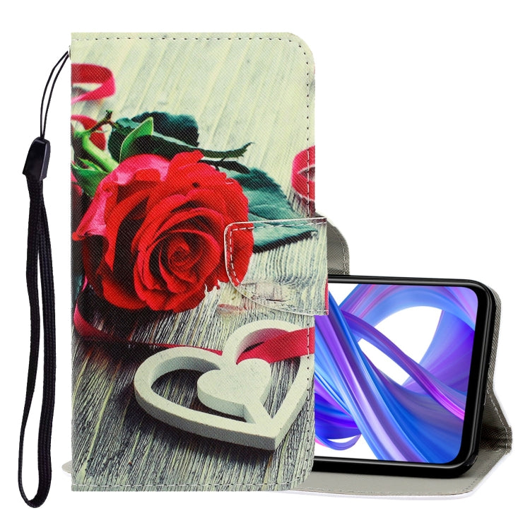 3D Colored Drawing Horizontal Flip PU Leather Case with Holder & Card Slots & Wallet, For Huawei Honor 9X