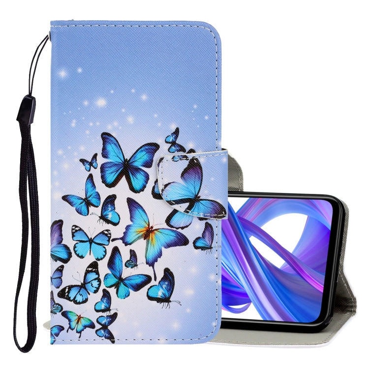 3D Colored Drawing Horizontal Flip PU Leather Case with Holder & Card Slots & Wallet, For Huawei Honor 9X