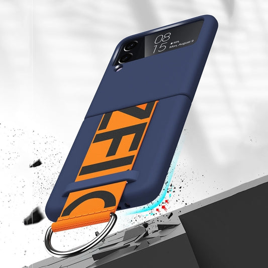 For Samsung Galaxy Z Flip4 Wrist Strap Skin Feel Frosted PC Phone Case