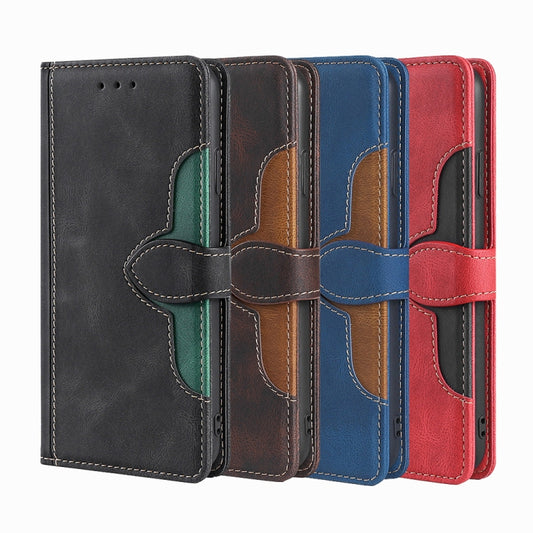 Skin Feel Straw Hat Magnetic Buckle Leather Phone Case