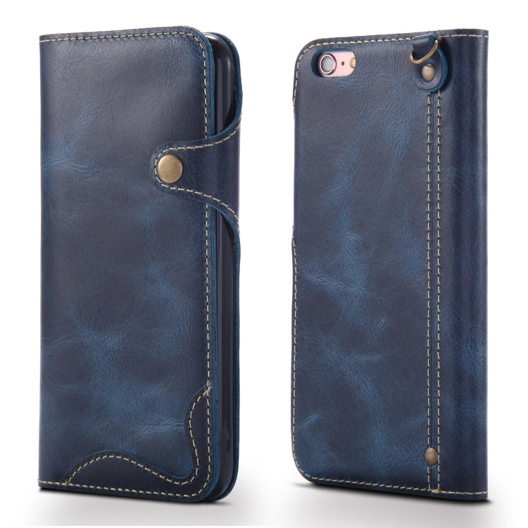 Denior Oil Wax Cowhide Magnetic Button Horizontal Flip Leather Case with Card Slots & Wallet, For iPhone 6, For iPhone 6 Plus / 6s Plus, For iPhone 7 / 8, For iPhone 7 Plus / 8 Plus, For iPhone X / XS, For Galaxy S8, For iPhone XR, For Galaxy S8 Plus��...
