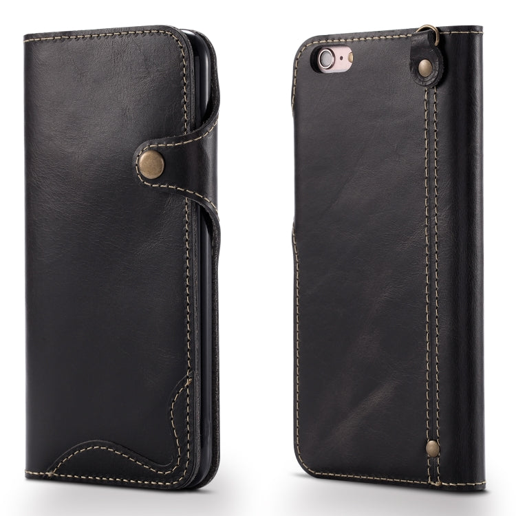 Denior Oil Wax Cowhide Magnetic Button Horizontal Flip Leather Case with Card Slots & Wallet, For iPhone 6, For iPhone 6 Plus / 6s Plus, For iPhone 7 / 8, For iPhone 7 Plus / 8 Plus, For iPhone X / XS, For Galaxy S8, For iPhone XR, For Galaxy S8 Plus��...