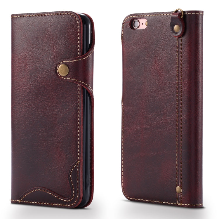 Denior Oil Wax Cowhide Magnetic Button Horizontal Flip Leather Case with Card Slots & Wallet, For iPhone 6, For iPhone 6 Plus / 6s Plus, For iPhone 7 / 8, For iPhone 7 Plus / 8 Plus, For iPhone X / XS, For Galaxy S8, For iPhone XR, For Galaxy S8 Plus��...