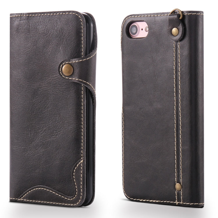 Denior Oil Wax Cowhide Magnetic Button Horizontal Flip Leather Case with Card Slots & Wallet, For iPhone 6, For iPhone 6 Plus / 6s Plus, For iPhone 7 / 8, For iPhone 7 Plus / 8 Plus, For iPhone X / XS, For Galaxy S8, For iPhone XR, For Galaxy S8 Plus��...