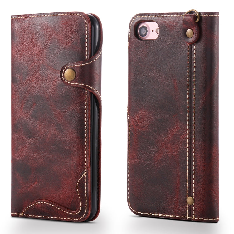 Denior Oil Wax Cowhide Magnetic Button Horizontal Flip Leather Case with Card Slots & Wallet, For iPhone 6, For iPhone 6 Plus / 6s Plus, For iPhone 7 / 8, For iPhone 7 Plus / 8 Plus, For iPhone X / XS, For Galaxy S8, For iPhone XR, For Galaxy S8 Plus��...
