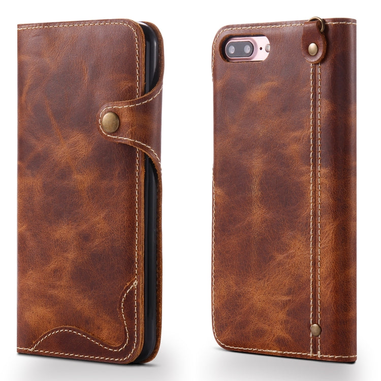 Denior Oil Wax Cowhide Magnetic Button Horizontal Flip Leather Case with Card Slots & Wallet, For iPhone 6, For iPhone 6 Plus / 6s Plus, For iPhone 7 / 8, For iPhone 7 Plus / 8 Plus, For iPhone X / XS, For Galaxy S8, For iPhone XR, For Galaxy S8 Plus��...