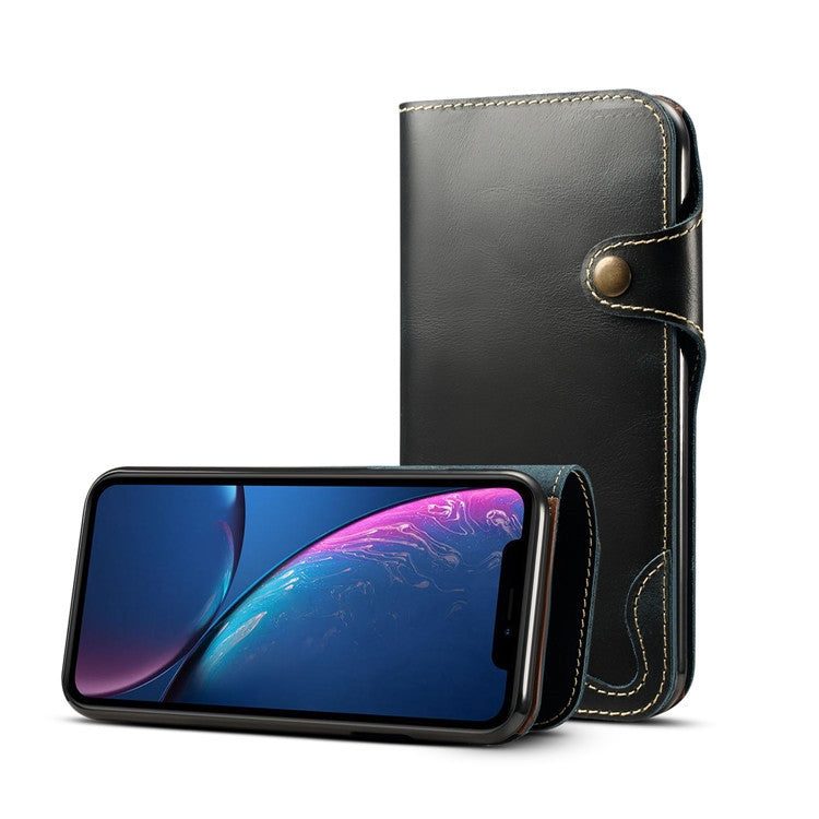 Denior Oil Wax Cowhide Magnetic Button Horizontal Flip Leather Case with Card Slots & Wallet, For iPhone 6, For iPhone 6 Plus / 6s Plus, For iPhone 7 / 8, For iPhone 7 Plus / 8 Plus, For iPhone X / XS, For Galaxy S8, For iPhone XR, For Galaxy S8 Plus��...