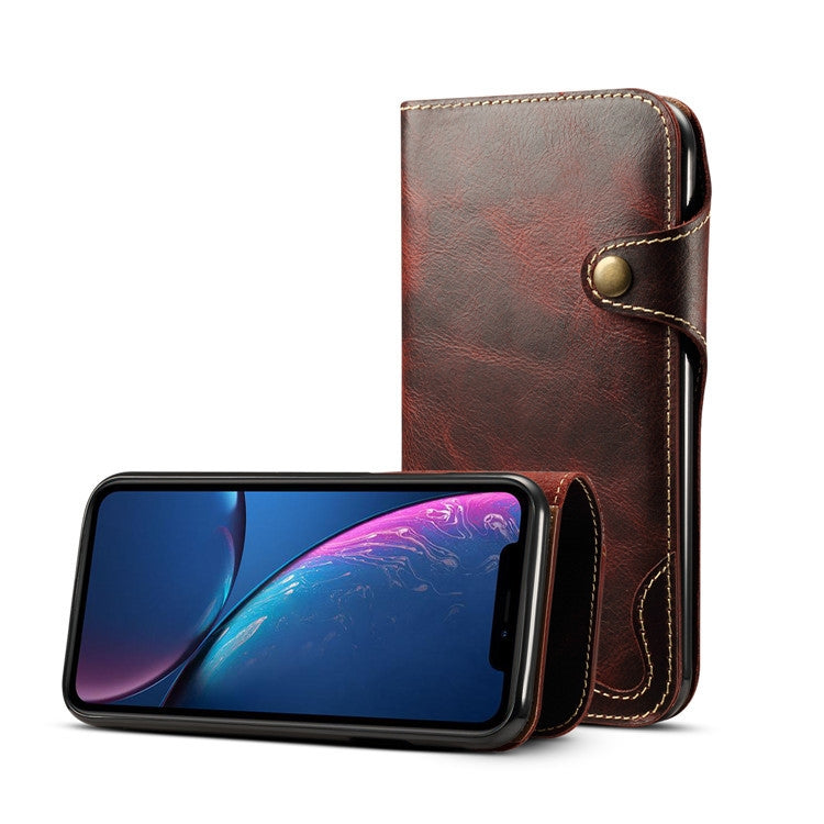 Denior Oil Wax Cowhide Magnetic Button Horizontal Flip Leather Case with Card Slots & Wallet, For iPhone 6, For iPhone 6 Plus / 6s Plus, For iPhone 7 / 8, For iPhone 7 Plus / 8 Plus, For iPhone X / XS, For Galaxy S8, For iPhone XR, For Galaxy S8 Plus��...