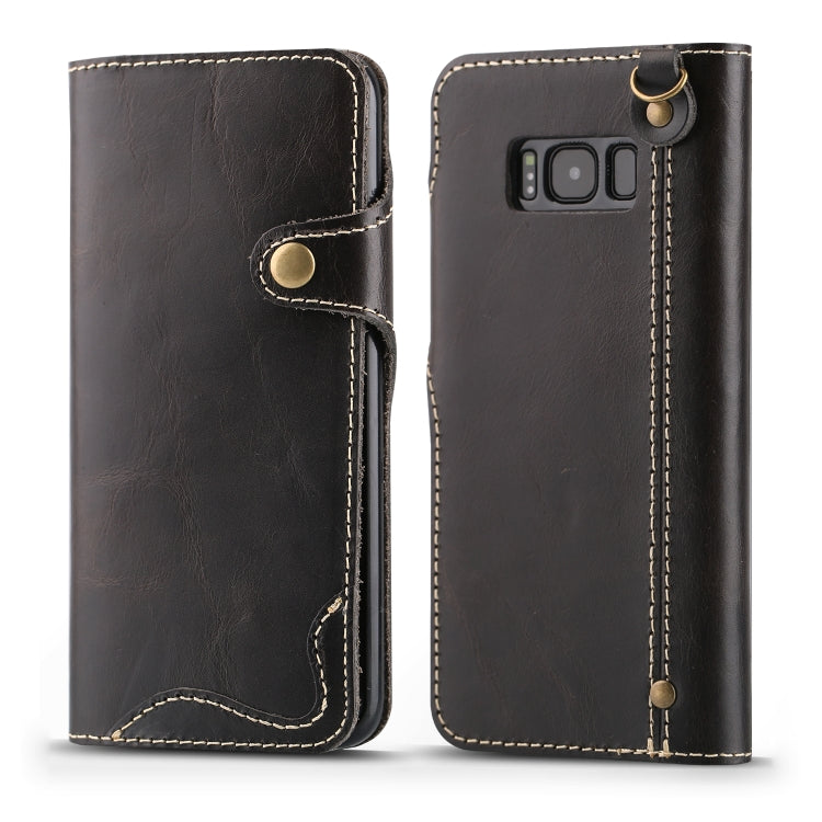Denior Oil Wax Cowhide Magnetic Button Horizontal Flip Leather Case with Card Slots & Wallet, For iPhone 6, For iPhone 6 Plus / 6s Plus, For iPhone 7 / 8, For iPhone 7 Plus / 8 Plus, For iPhone X / XS, For Galaxy S8, For iPhone XR, For Galaxy S8 Plus��...