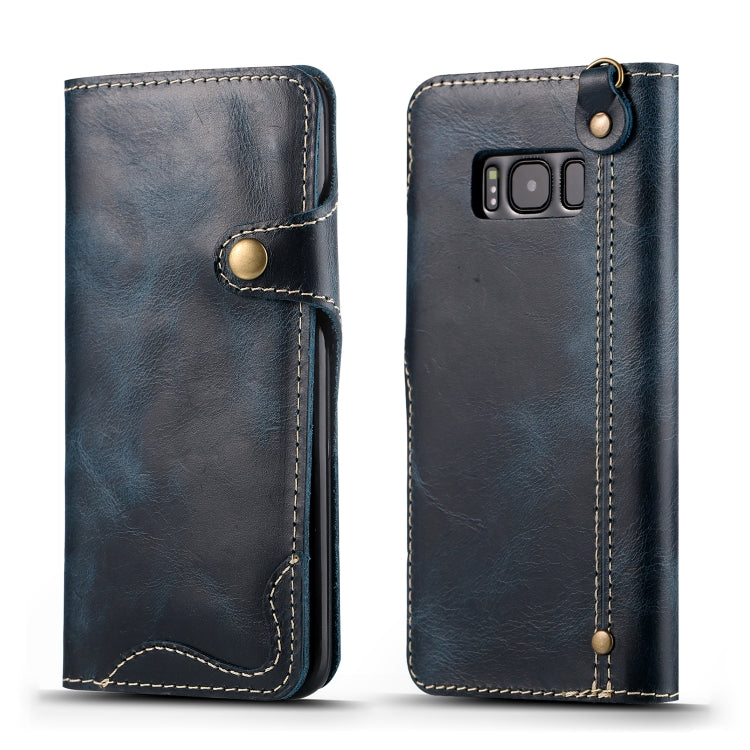 Denior Oil Wax Cowhide Magnetic Button Horizontal Flip Leather Case with Card Slots & Wallet, For iPhone 6, For iPhone 6 Plus / 6s Plus, For iPhone 7 / 8, For iPhone 7 Plus / 8 Plus, For iPhone X / XS, For Galaxy S8, For iPhone XR, For Galaxy S8 Plus��...