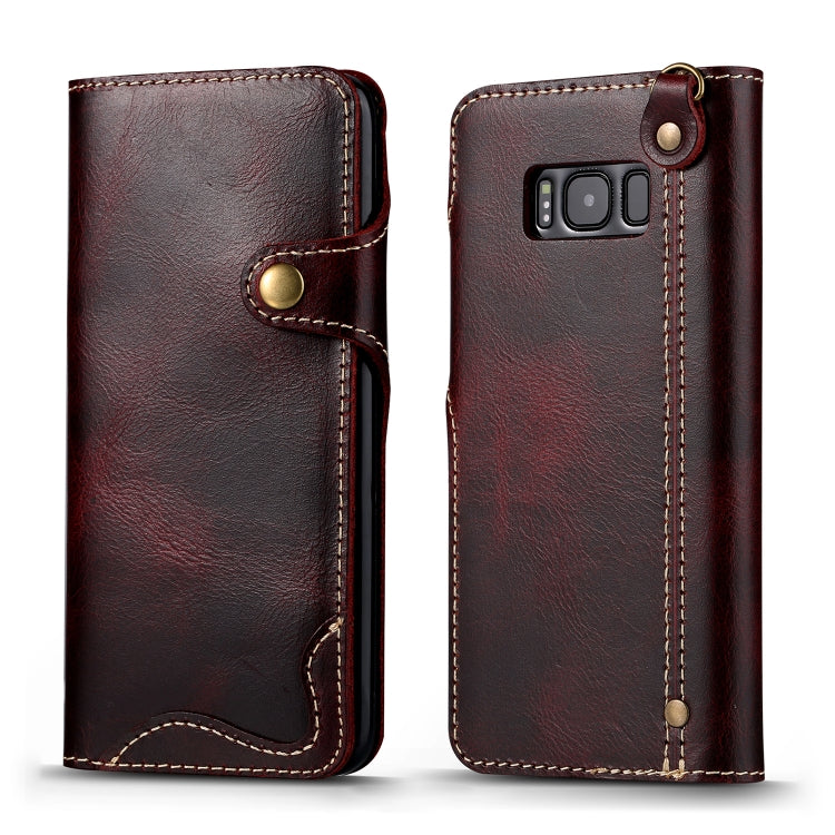 Denior Oil Wax Cowhide Magnetic Button Horizontal Flip Leather Case with Card Slots & Wallet, For iPhone 6, For iPhone 6 Plus / 6s Plus, For iPhone 7 / 8, For iPhone 7 Plus / 8 Plus, For iPhone X / XS, For Galaxy S8, For iPhone XR, For Galaxy S8 Plus��...