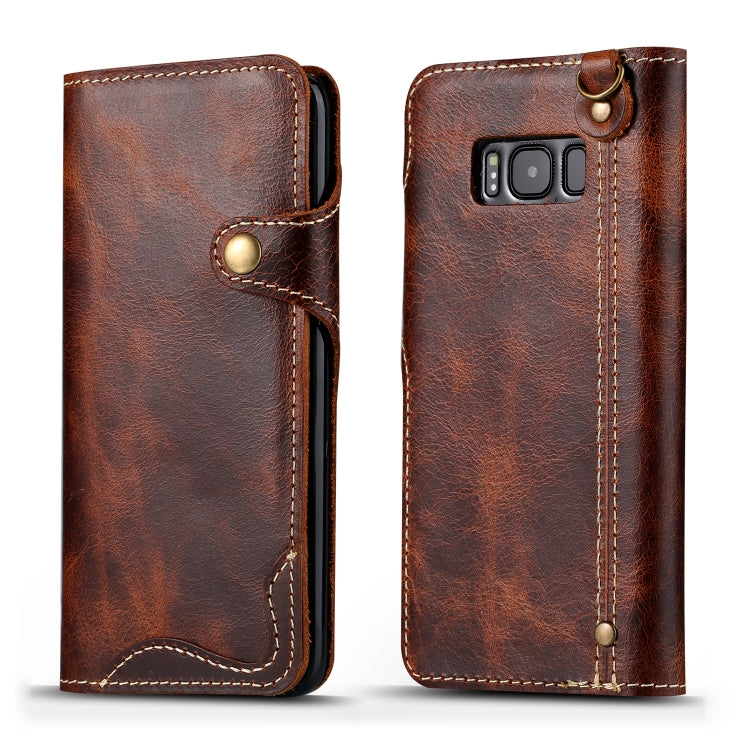 Denior Oil Wax Cowhide Magnetic Button Horizontal Flip Leather Case with Card Slots & Wallet, For iPhone 6, For iPhone 6 Plus / 6s Plus, For iPhone 7 / 8, For iPhone 7 Plus / 8 Plus, For iPhone X / XS, For Galaxy S8, For iPhone XR, For Galaxy S8 Plus��...