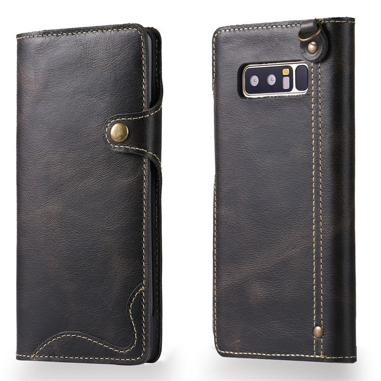 Denior Oil Wax Cowhide Magnetic Button Horizontal Flip Leather Case with Card Slots & Wallet, For iPhone 6, For iPhone 6 Plus / 6s Plus, For iPhone 7 / 8, For iPhone 7 Plus / 8 Plus, For iPhone X / XS, For Galaxy S8, For iPhone XR, For Galaxy S8 Plus��...