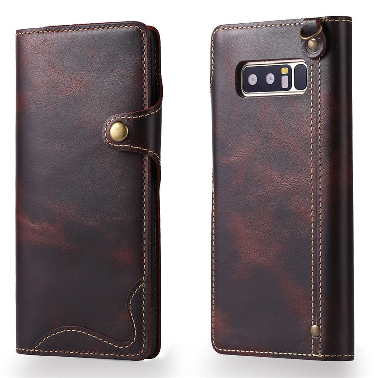 Denior Oil Wax Cowhide Magnetic Button Horizontal Flip Leather Case with Card Slots & Wallet, For iPhone 6, For iPhone 6 Plus / 6s Plus, For iPhone 7 / 8, For iPhone 7 Plus / 8 Plus, For iPhone X / XS, For Galaxy S8, For iPhone XR, For Galaxy S8 Plus��...