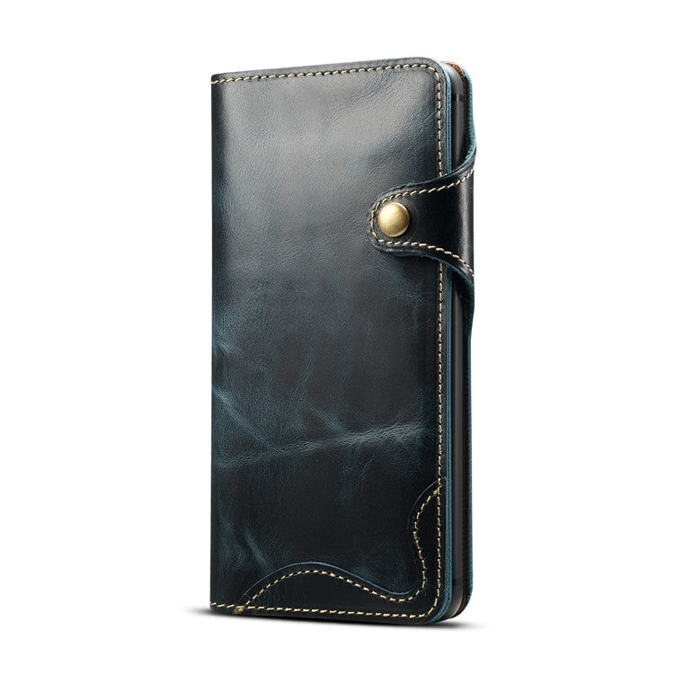 Denior Oil Wax Cowhide Magnetic Button Horizontal Flip Leather Case with Card Slots & Wallet, For iPhone 6, For iPhone 6 Plus / 6s Plus, For iPhone 7 / 8, For iPhone 7 Plus / 8 Plus, For iPhone X / XS, For Galaxy S8, For iPhone XR, For Galaxy S8 Plus��...
